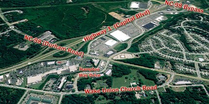 12316 Hampton Way, Wake Forest, NC - AERIAL  map view