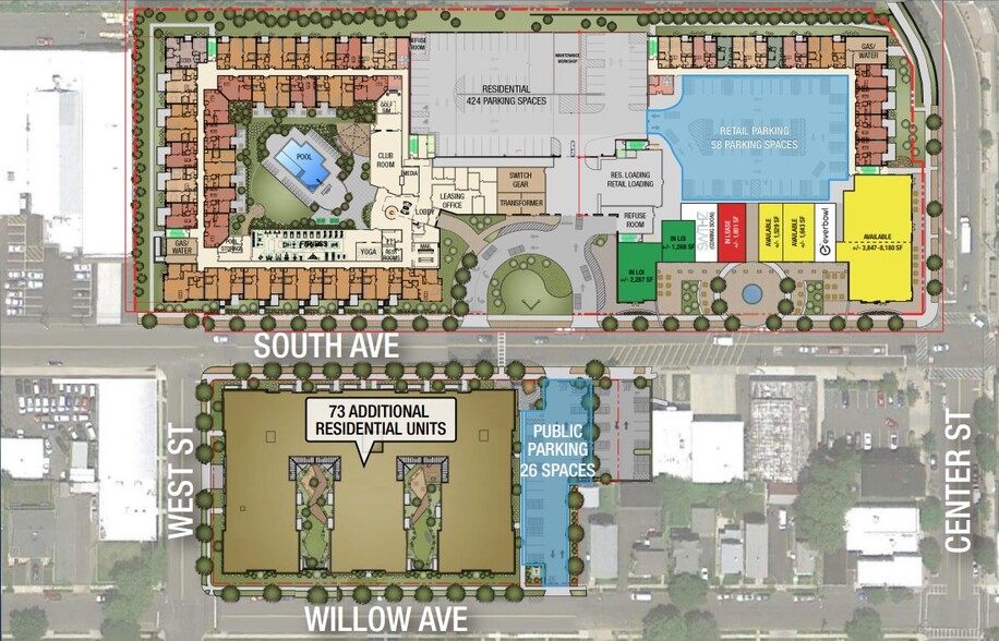 South Avenue & Center Street, Garwood, NJ for lease - Site Plan - Image 2 of 3