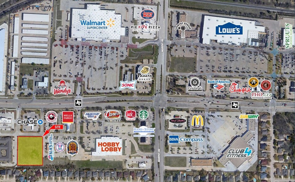 SWQ W FM 544 & Murphy Rd, Murphy, TX for lease - Aerial - Image 2 of 5