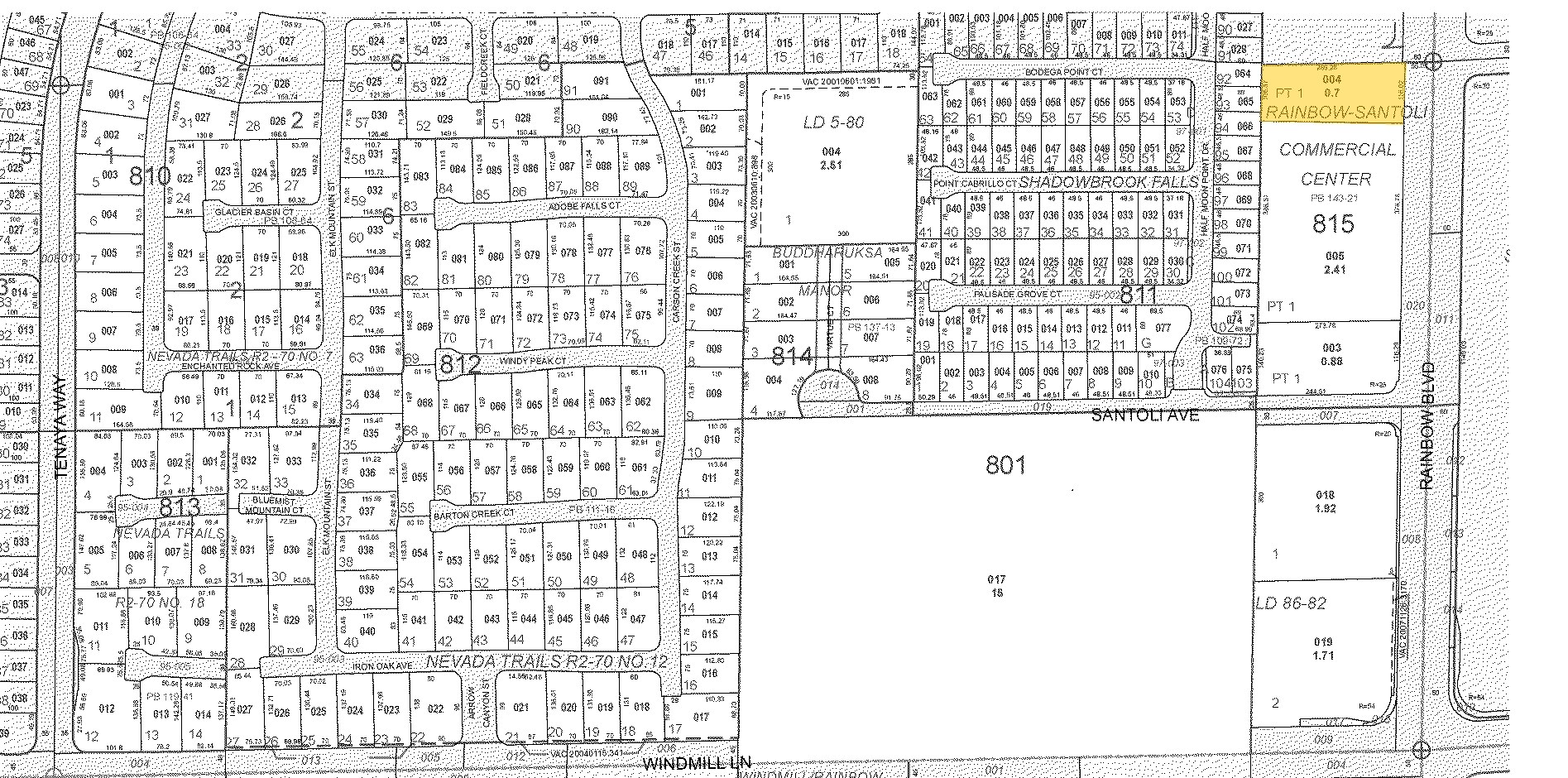 7925 S Rainbow Blvd, Las Vegas, NV for sale Plat Map- Image 1 of 1