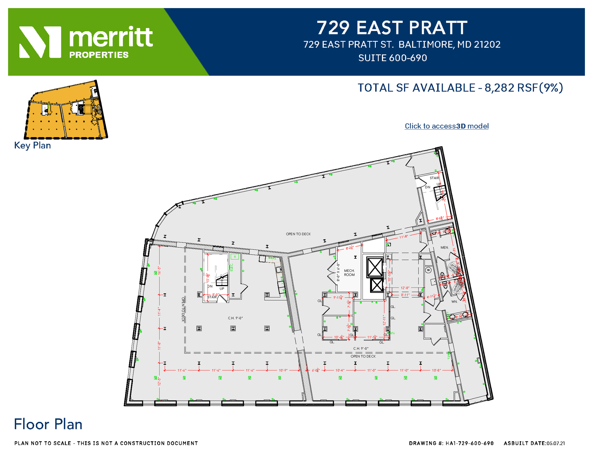 729 E Pratt St, Baltimore, MD for lease Floor Plan- Image 1 of 1