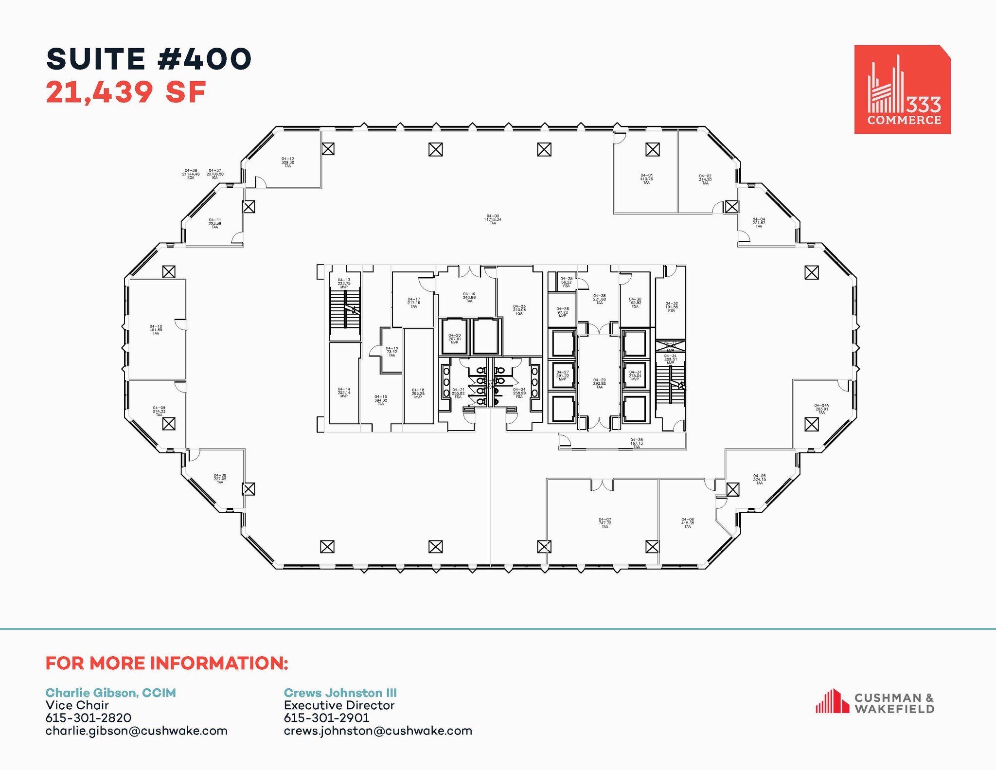 333 Commerce St, Nashville, TN for lease Floor Plan- Image 1 of 1