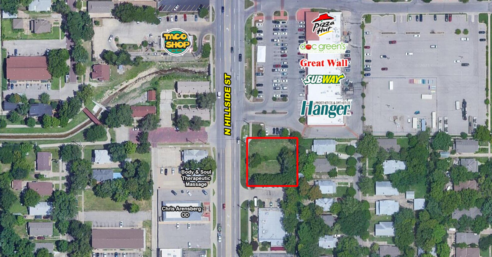 344-346 N Hillside Ave, Wichita, KS for lease - Aerial - Image 1 of 3