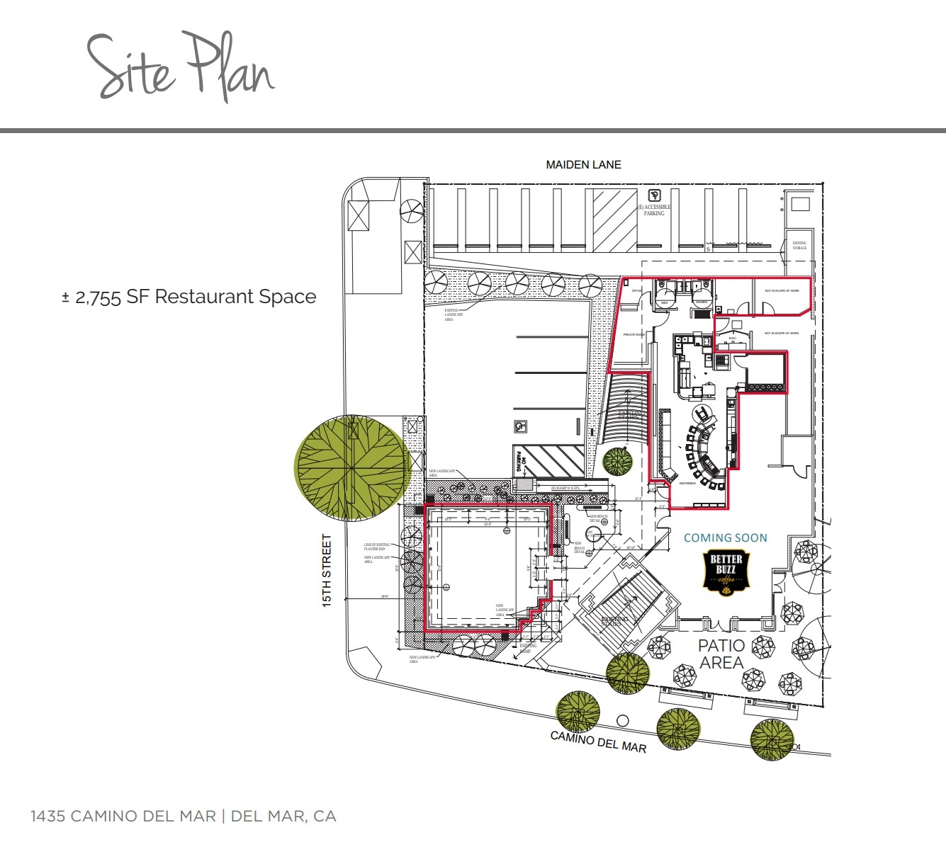 1435 Camino del Mar, Del Mar, CA for lease Site Plan- Image 1 of 1