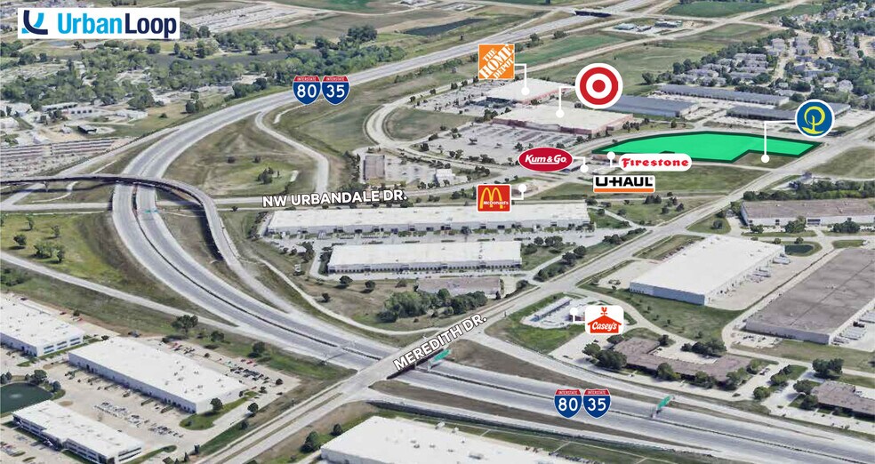 I-35/80, Urbandale, IA for lease - Aerial - Image 1 of 3