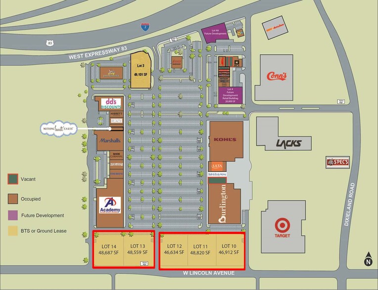 Harlingen Corners Shopping Center - Lincoln Outparcels, Harlingen, TX for lease - Site Plan - Image 1 of 11