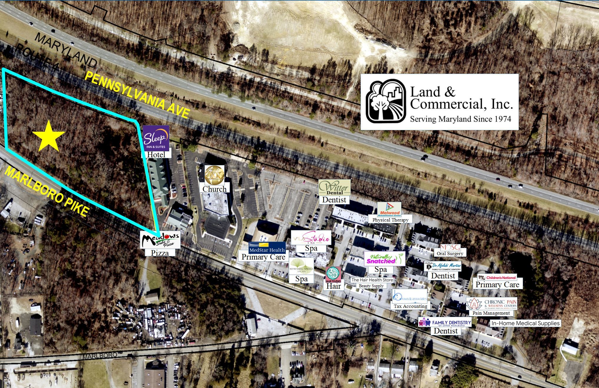 9306 Marlboro Pike, Upper Marlboro, MD for sale Aerial- Image 1 of 8