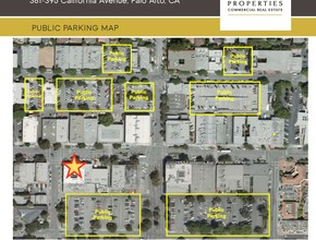 381-395 California Ave, Palo Alto, CA - aerial  map view