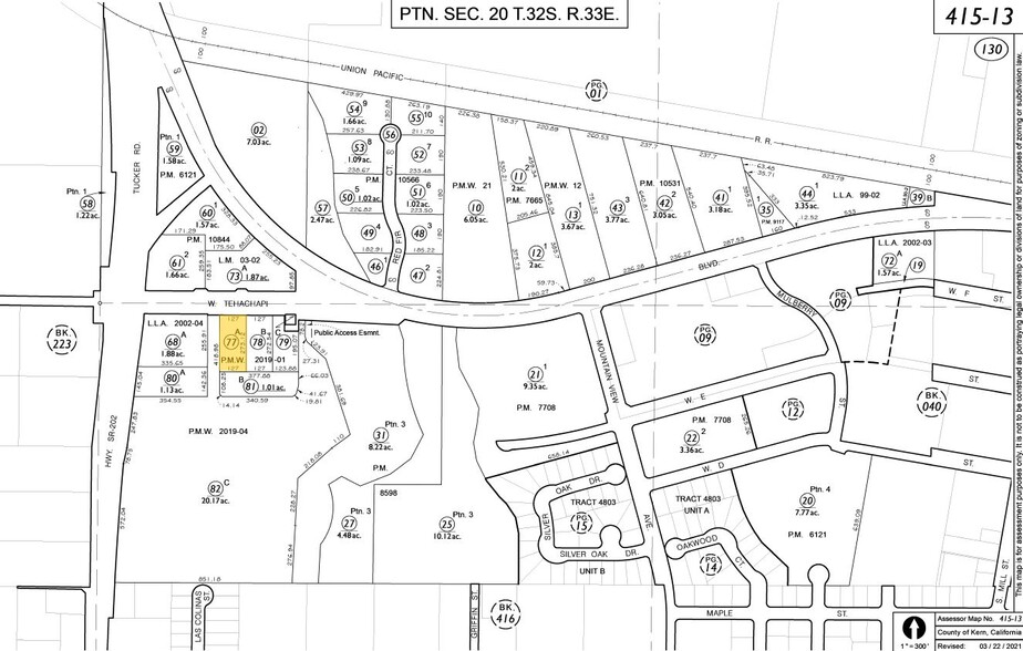 1002 W Tehachapi Blvd, Tehachapi, CA for lease - Plat Map - Image 1 of 1