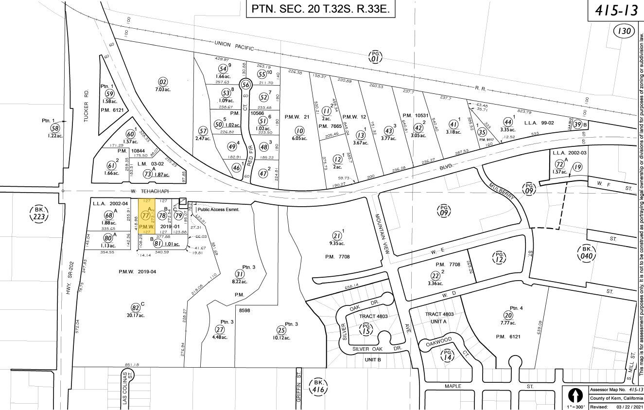 1002 W Tehachapi Blvd, Tehachapi, CA for lease Plat Map- Image 1 of 2