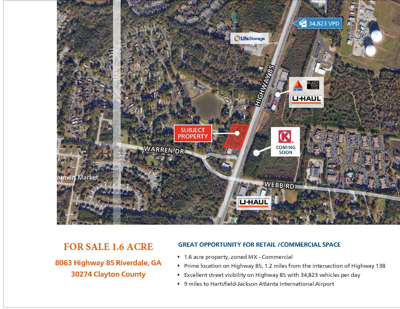 0 GA-85, Riverdale, GA for sale Aerial- Image 1 of 2