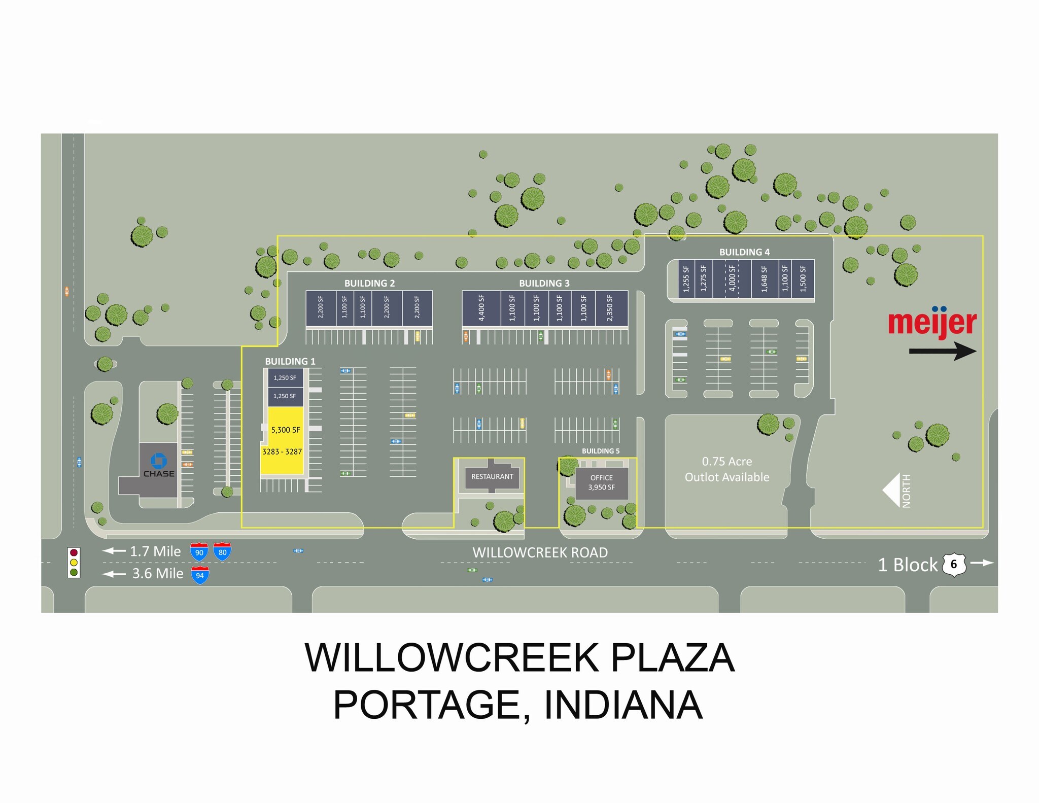 3283-3369 Willowcreek Rd, Portage, IN for lease Site Plan- Image 1 of 2