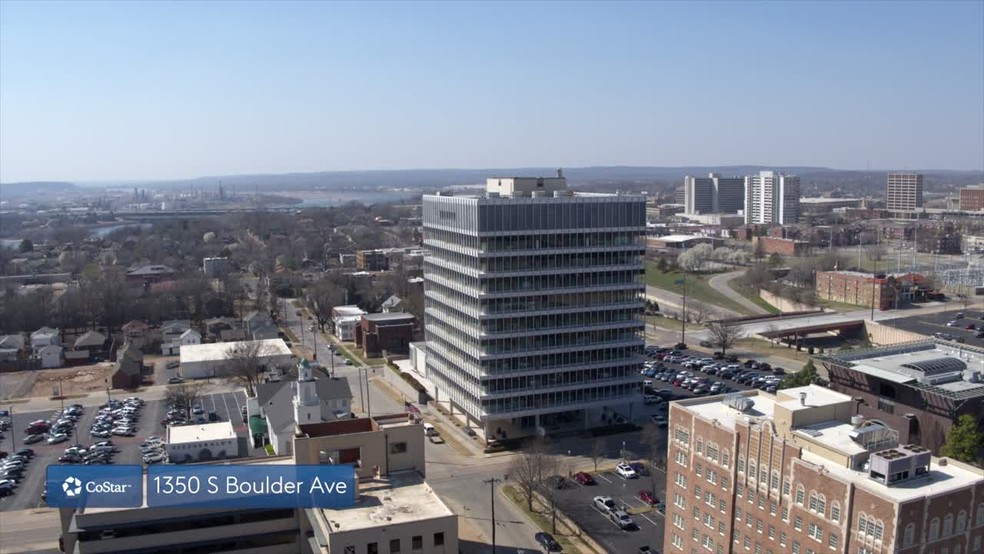 1350 S Boulder Ave, Tulsa, OK for lease - Aerial Video - Image 2 of 17