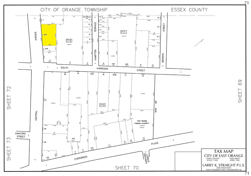 636-646 Central Ave, East Orange, NJ for sale - Plat Map - Image 2 of 3