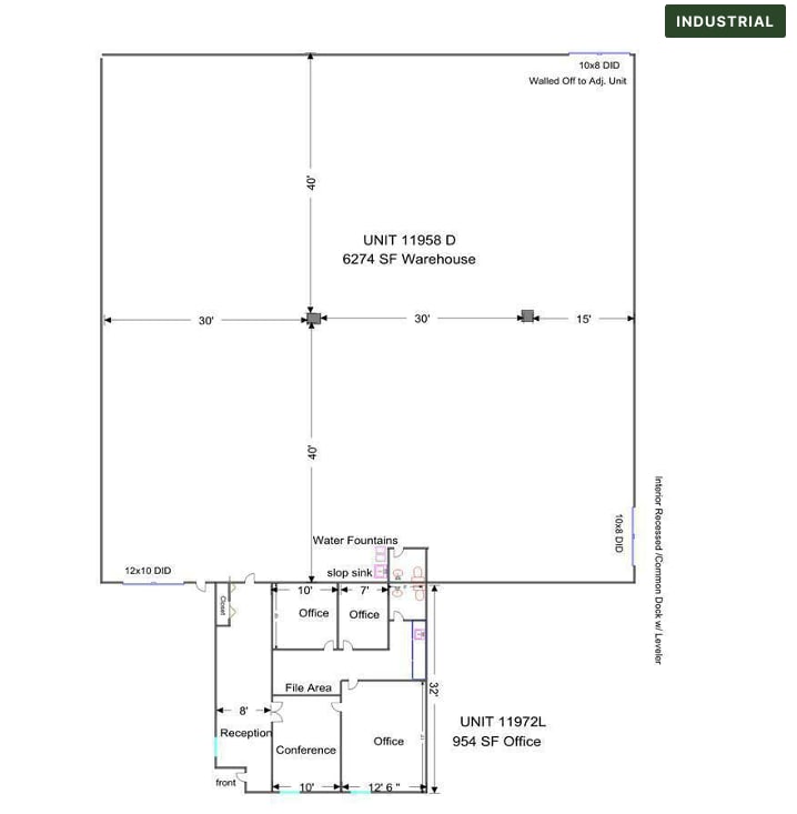 11956-11980 Oak Creek Pky, Huntley, IL 60142 - Unit D & L - - Floor Plan - Image 1 of 1