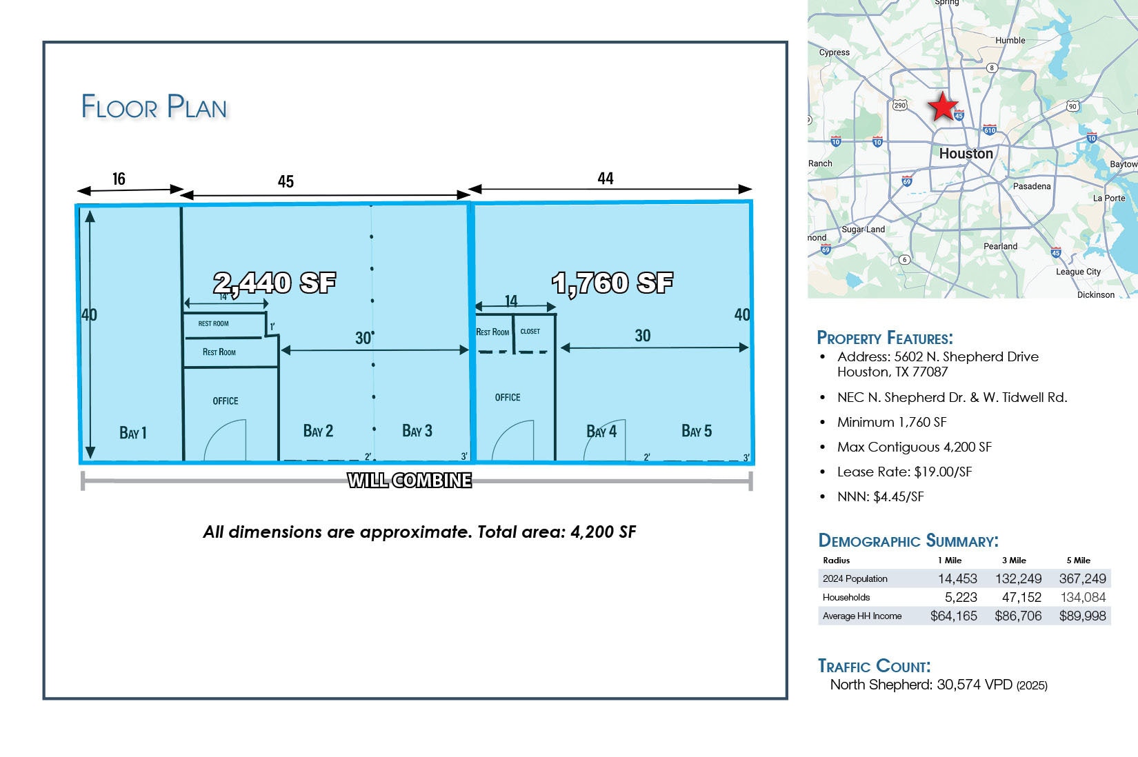5602 N Shepherd Dr, Houston, TX for lease Floor Plan- Image 1 of 1