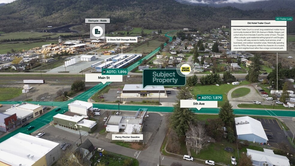 332 E 5th Ave, Riddle, OR for sale - Aerial - Image 3 of 3