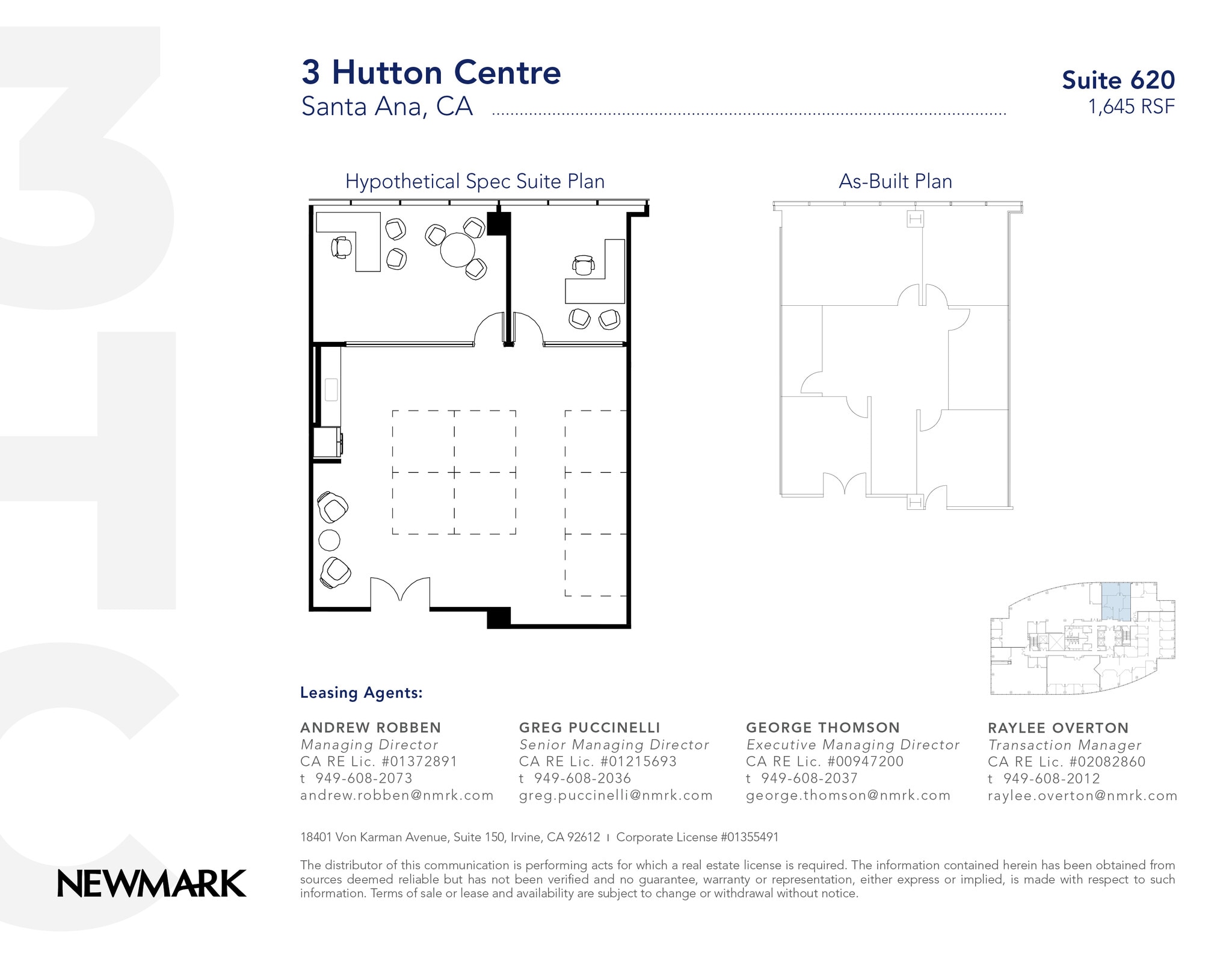 3 Hutton Centre Dr, Santa Ana, CA for lease Floor Plan- Image 1 of 2