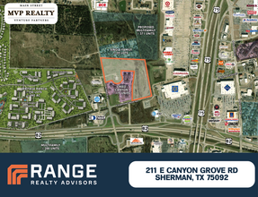 NWQ US-75 & US-82, Sherman, TX - aerial  map view