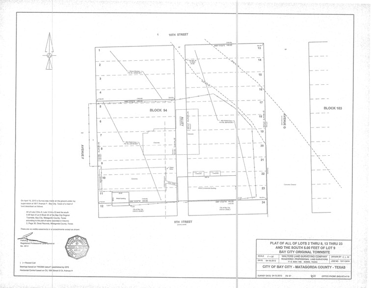 1817 Avenue F, Bay City, TX for sale - Site Plan - Image 2 of 2