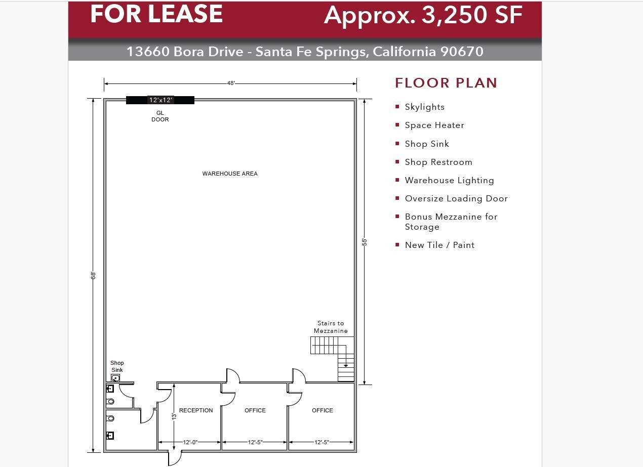 13656-13666 Bora Dr, Santa Fe Springs, CA for lease Floor Plan- Image 1 of 1
