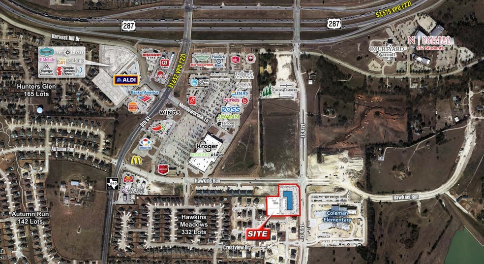 SWC of S 14th St & Hawkins Run, Midlothian, TX for lease - Aerial - Image 1 of 3