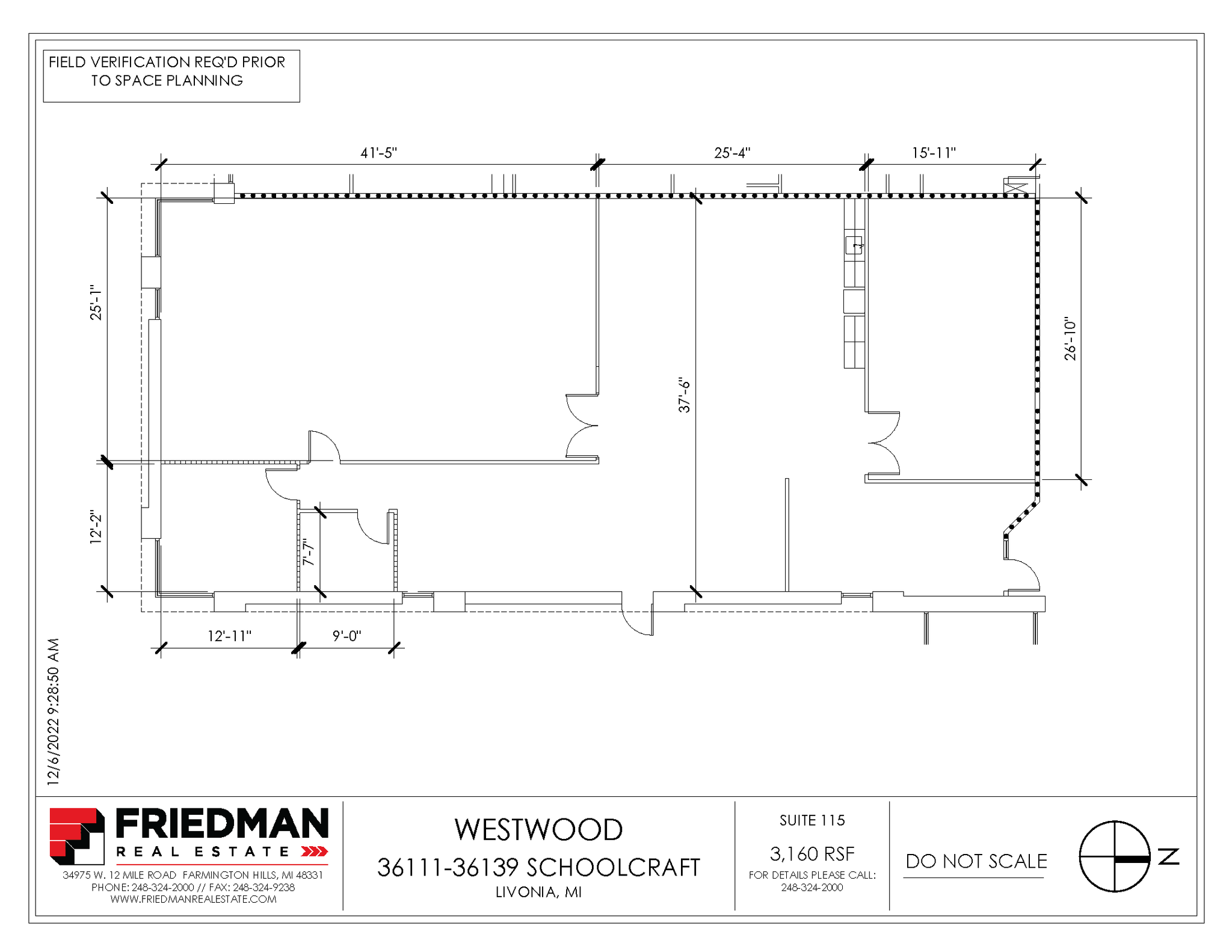 36111-36119 Schoolcraft Rd, Livonia, MI for lease Floor Plan- Image 1 of 3