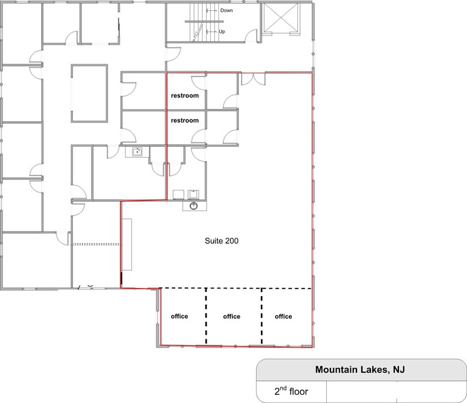 43 Bloomfield Ave, Mountain Lakes, NJ for lease - Floor Plan - Image 2 of 3