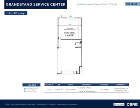 1753 Grandstand Dr, San Antonio, TX for lease Floor Plan- Image 1 of 1