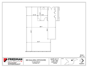 300 Galleria Officentre, Southfield, MI for lease Floor Plan- Image 1 of 2