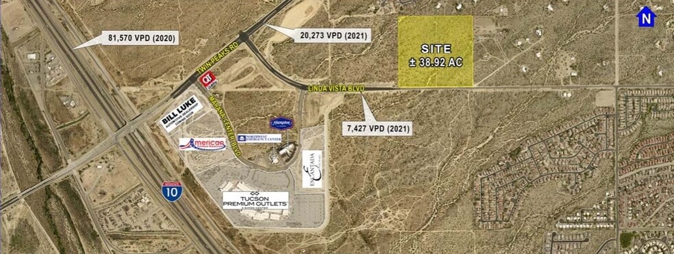 E SEC of Linda Vista Blvd & Twin Peaks Rd, Tucson, AZ for sale - Aerial - Image 1 of 6