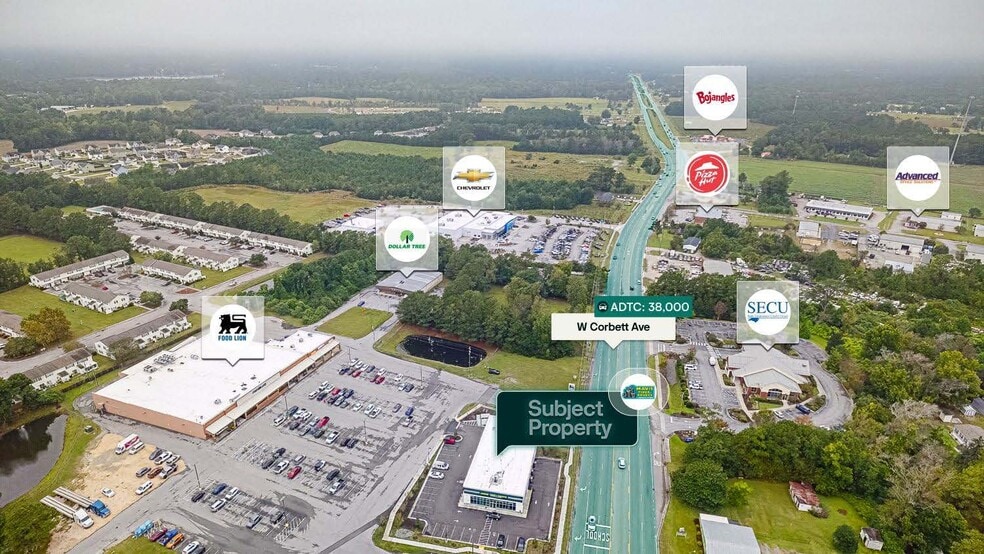 1411 W Corbett Ave, Swansboro, NC for sale - Aerial - Image 3 of 3