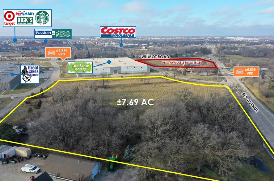 7.69 AC Adj. to Wilmot Road, Pleasant Prairie, WI for sale - Primary Photo - Image 1 of 8