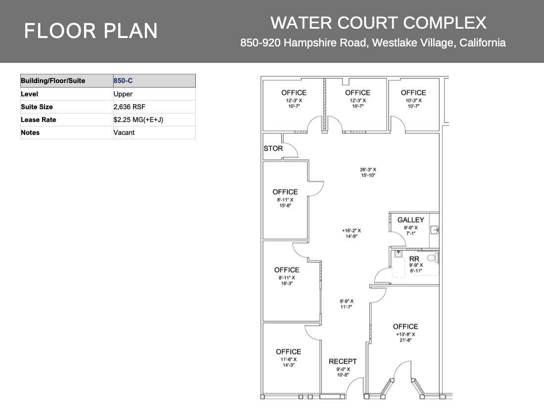 850 Hampshire Rd, Westlake Village, CA for lease Floor Plan- Image 1 of 1