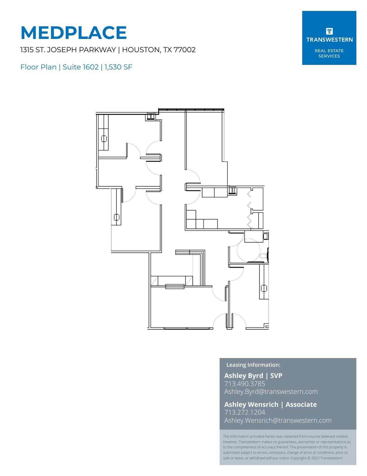 1315 St Joseph Pky, Houston, TX for lease Floor Plan- Image 1 of 2