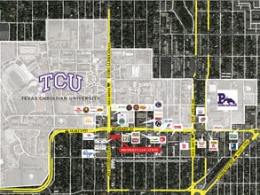 3113 S University Dr, Fort Worth, TX - AERIAL map view