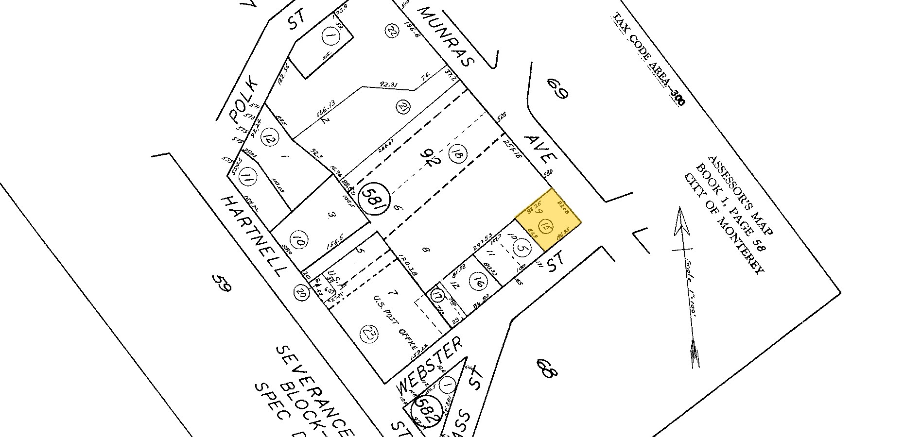 584 Munras Ave, Monterey, CA for sale Plat Map- Image 1 of 1