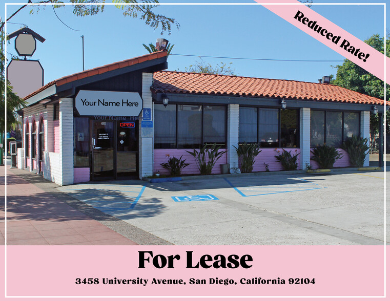 3458 University Ave, San Diego, CA for lease - Building Photo - Image 1 of 5