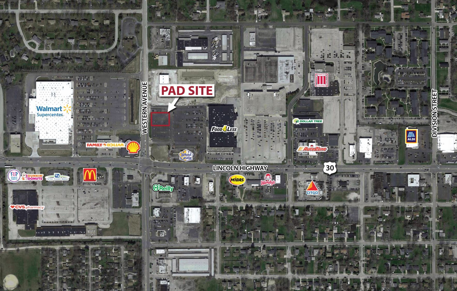 1333 Western Ave, Chicago Heights, IL for sale Aerial- Image 1 of 1