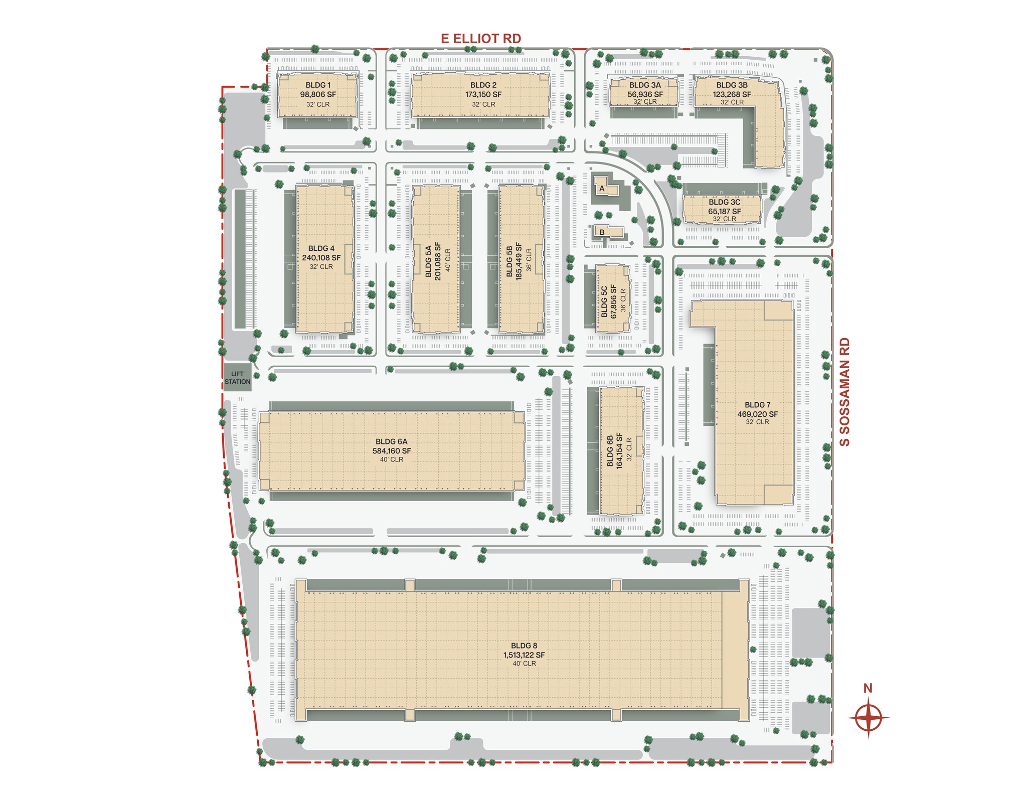 SWC Elliot Rd & Sossaman Rd, Mesa, AZ for lease Site Plan- Image 1 of 1