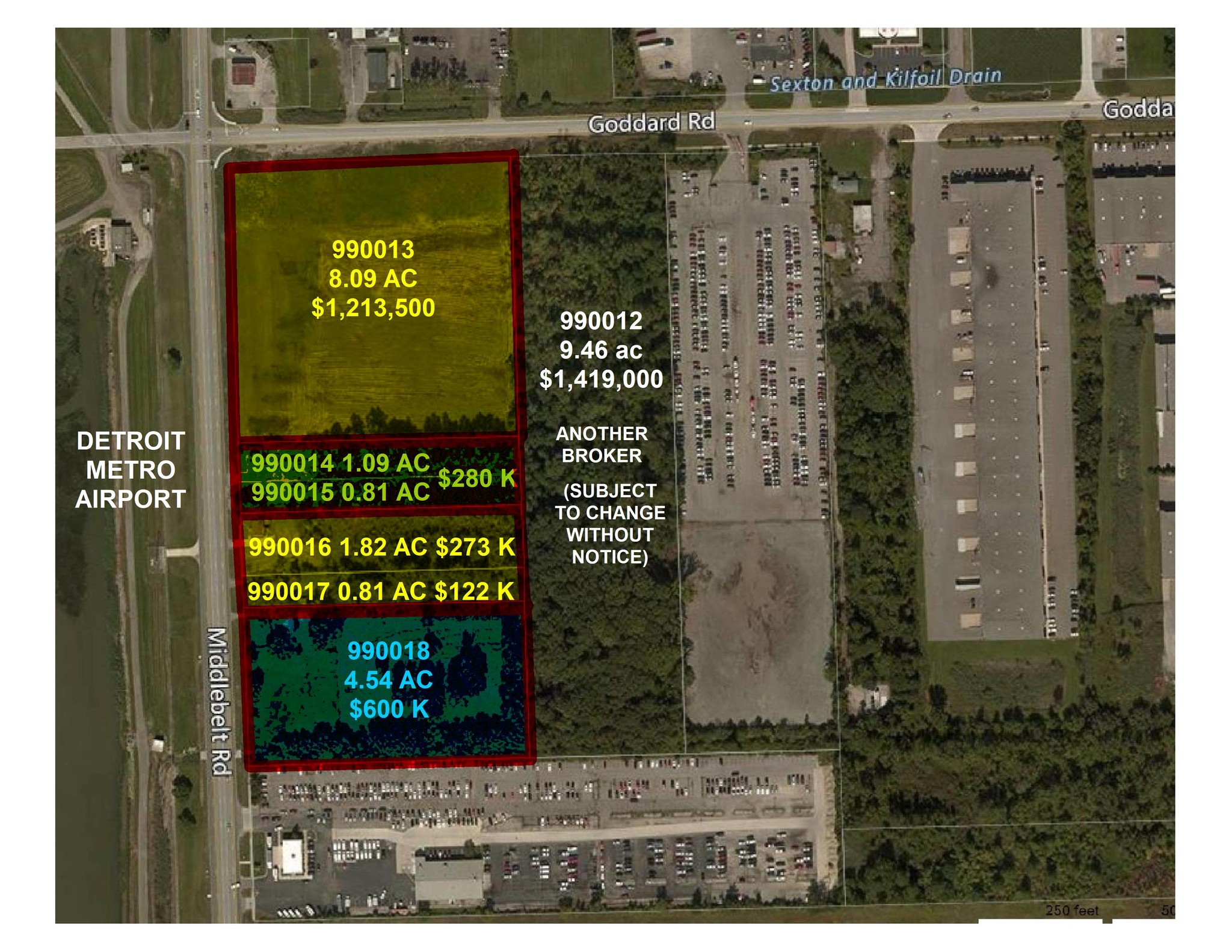 11201 Middlebelt Rd, Romulus, MI for sale Aerial- Image 1 of 3