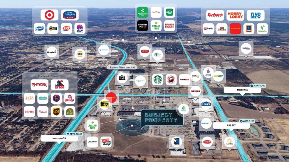 NEC Crossroads Dr & Meridian dr, Plover, WI for sale - Aerial - Image 2 of 2