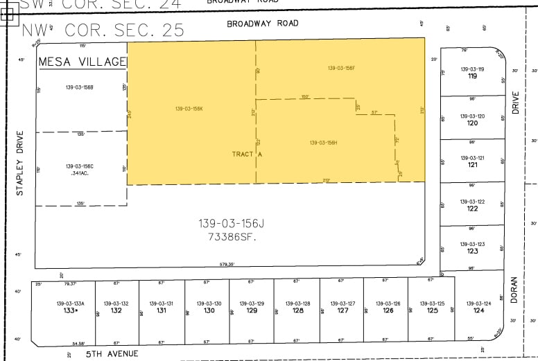 1241 E Broadway Rd, Mesa, AZ for lease - Plat Map - Image 3 of 10