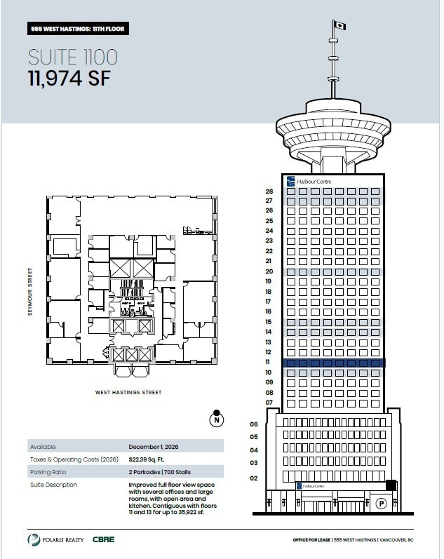 555 W Hastings St, Vancouver, BC for lease Floor Plan- Image 1 of 1