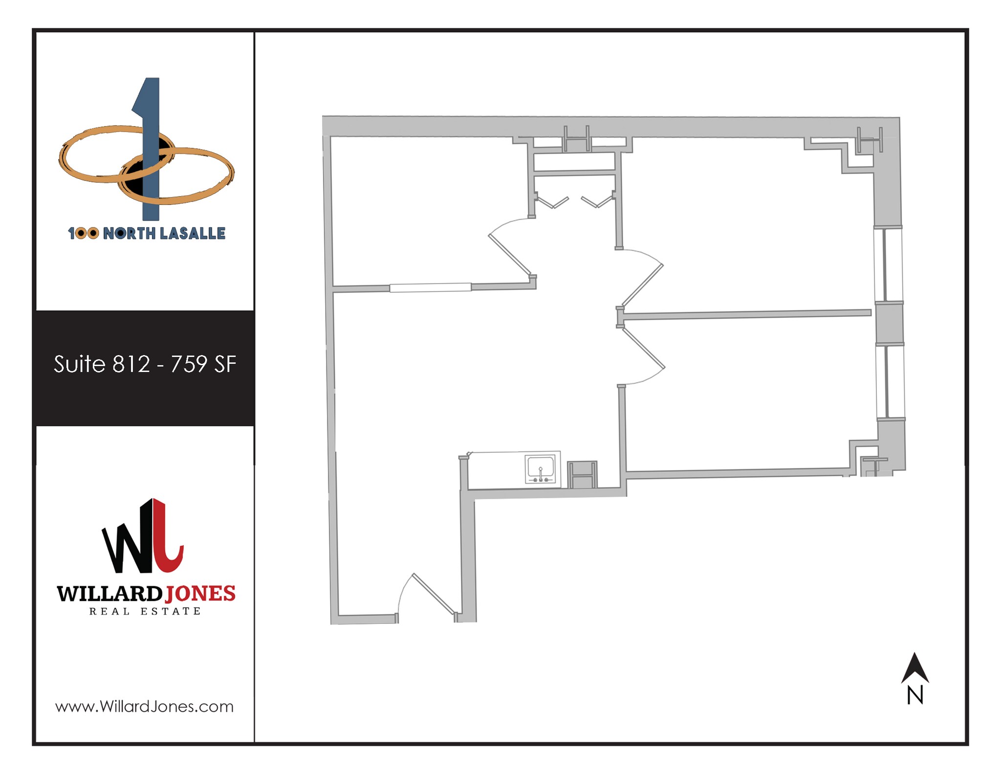 100 N LaSalle St, Chicago, IL for lease Floor Plan- Image 1 of 1