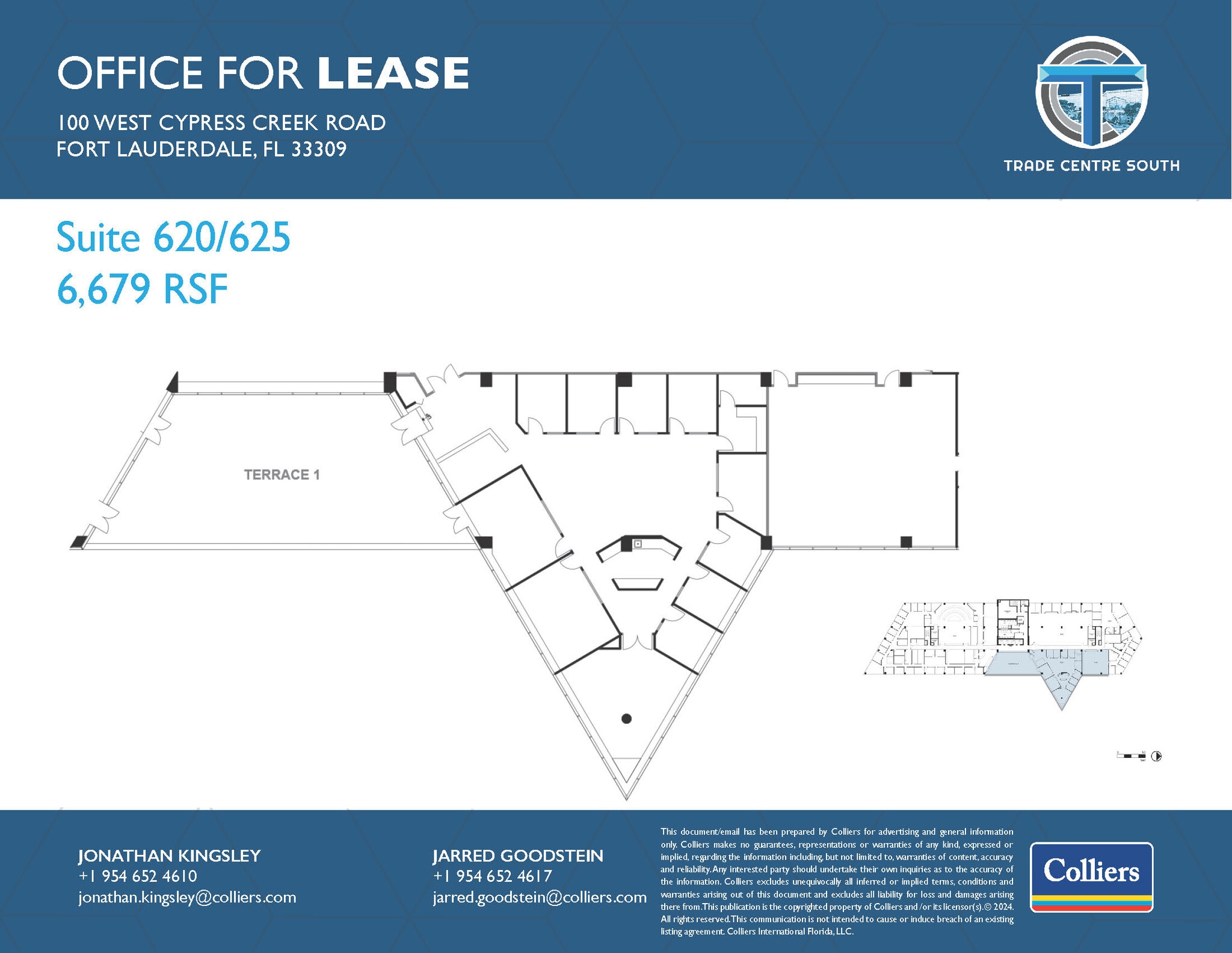 100 W Cypress Creek Rd, Fort Lauderdale, FL for lease Floor Plan- Image 1 of 2