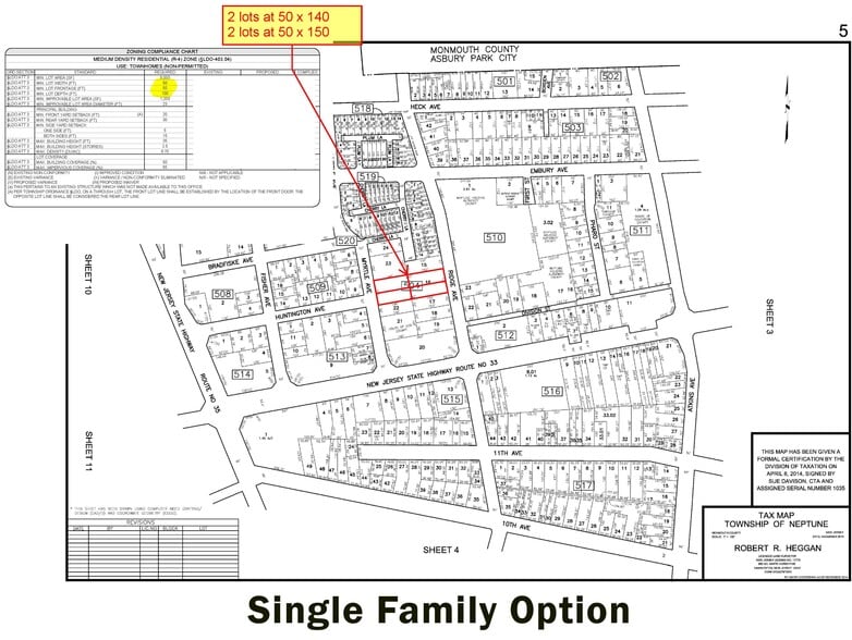 45 Ridge Ave, Neptune City, NJ for sale - Site Plan - Image 3 of 5