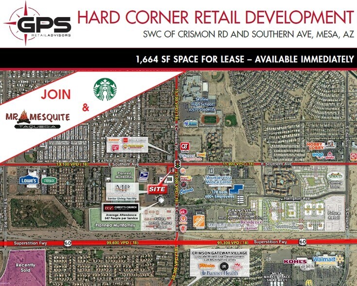 Sw Southern Avenue Crismon Rd Mesa Az 85208 Retail Space