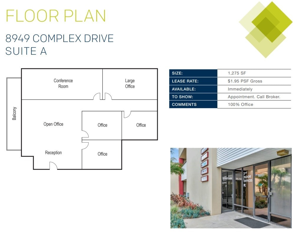 8949 Complex Dr, San Diego, CA for lease Floor Plan- Image 1 of 9