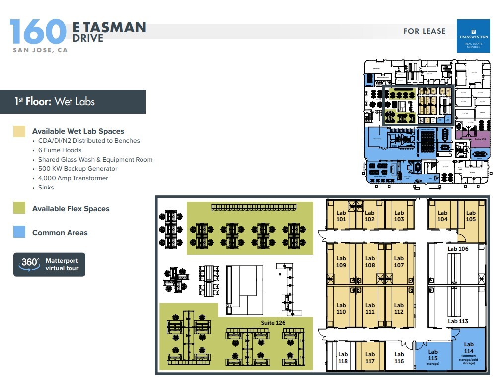 160 E Tasman Dr, San Jose, CA for lease Floor Plan- Image 1 of 2